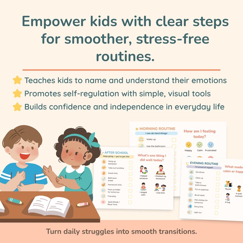 Kids Routine Chart, Daily Schedule, Morning Routine, Evening Routine ...
