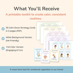 Calm Down Cards for Kids–printable Coping Strategies for ADHD ...