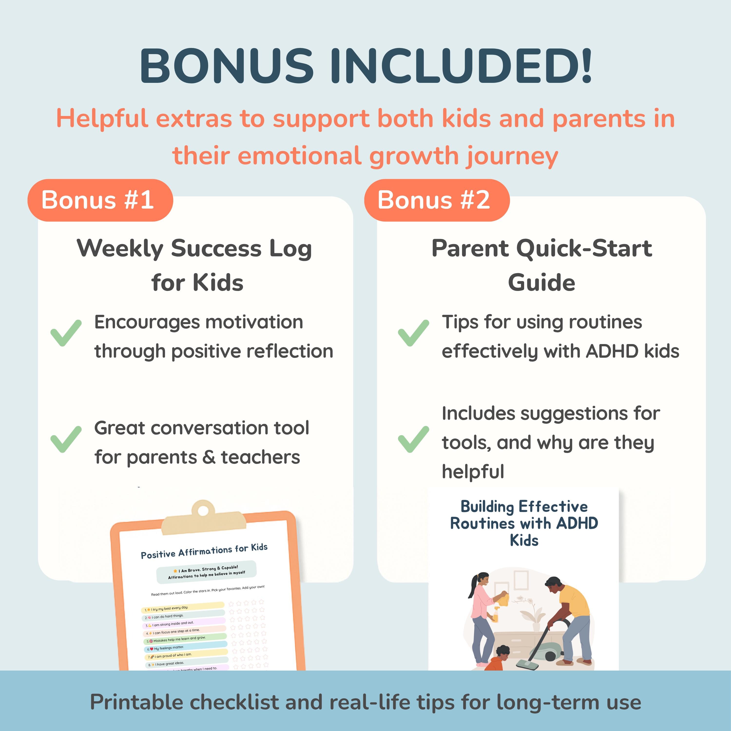 Adhd Routine Tools ADHD Routine Toolkit for Kids–visual Schedules,daily Planners,focus ...