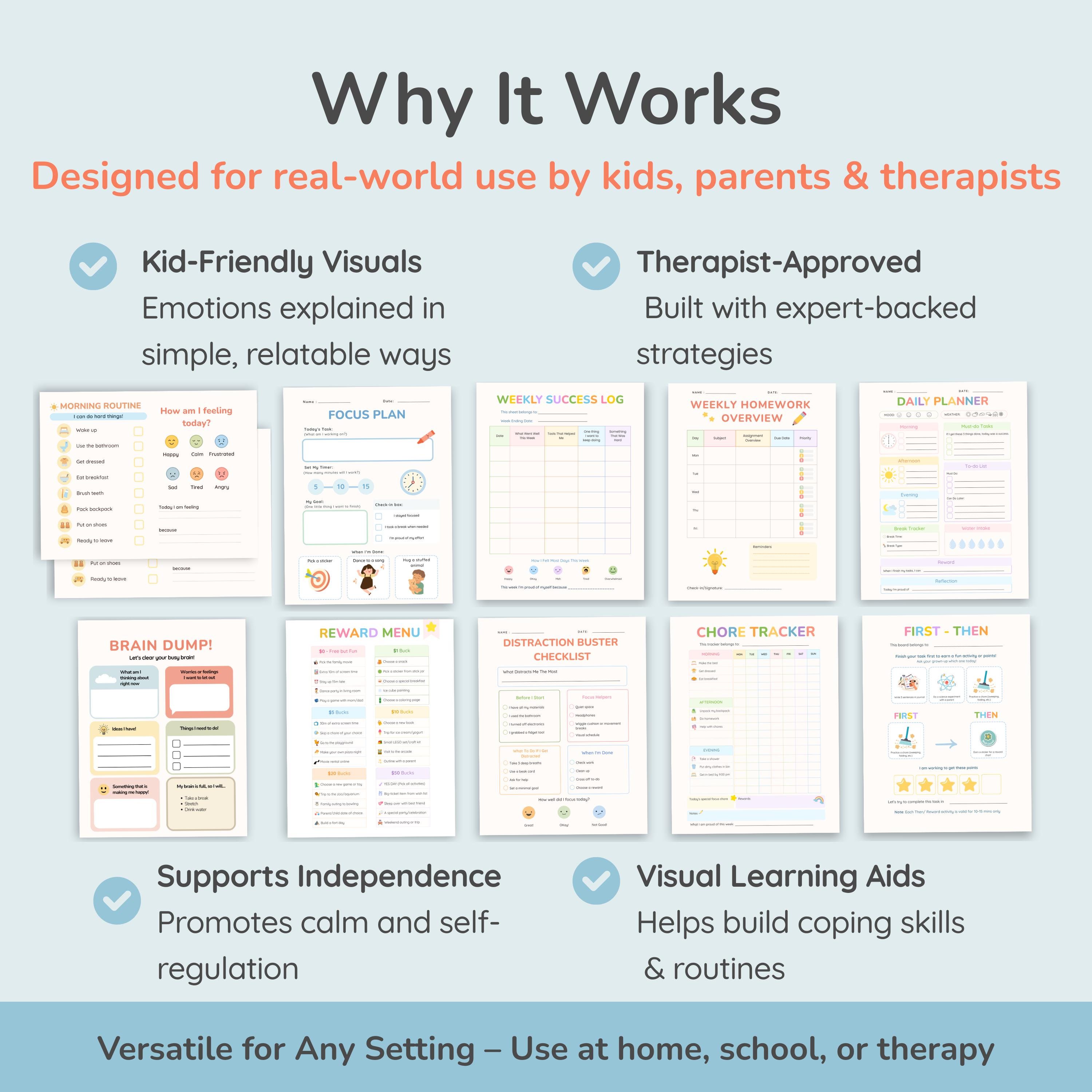 Adhd Routine Tools ADHD Routine Toolkit for Kids–visual Schedules,daily Planners,focus ...
