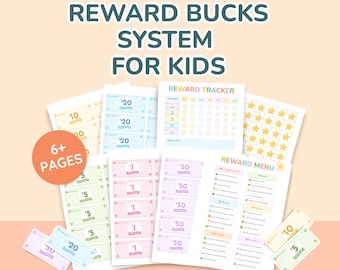 Reward Bucks System for Kids–Printable Behavior Chart, Editable Rewards Menu, Point Tracker & Play Money Bundle |ADHD Routine Incentive Tool
