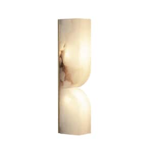Bailey — Sculptural Alabaster Wall Light -  Vertical Stone Sconce
