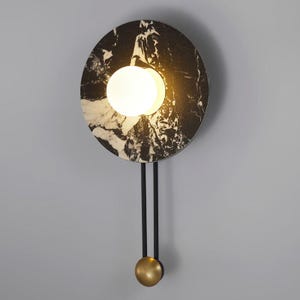 Eira — Modern Minimalist Stone Lighting - Round Marble Wall Sconce
