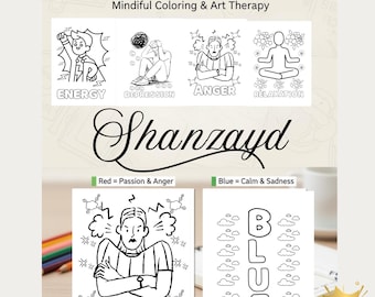 Adult Coloring Book PDF Color Psychology Emotional Coloring Pages Mindfulness Art Therapy Printable Stress Relief Mental Health Gift