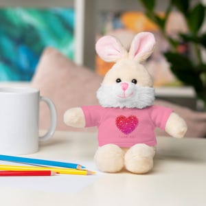 Personalized Plush Animal with Tee – Custom Stuffed Gift Bear Bunny Lion Panda
