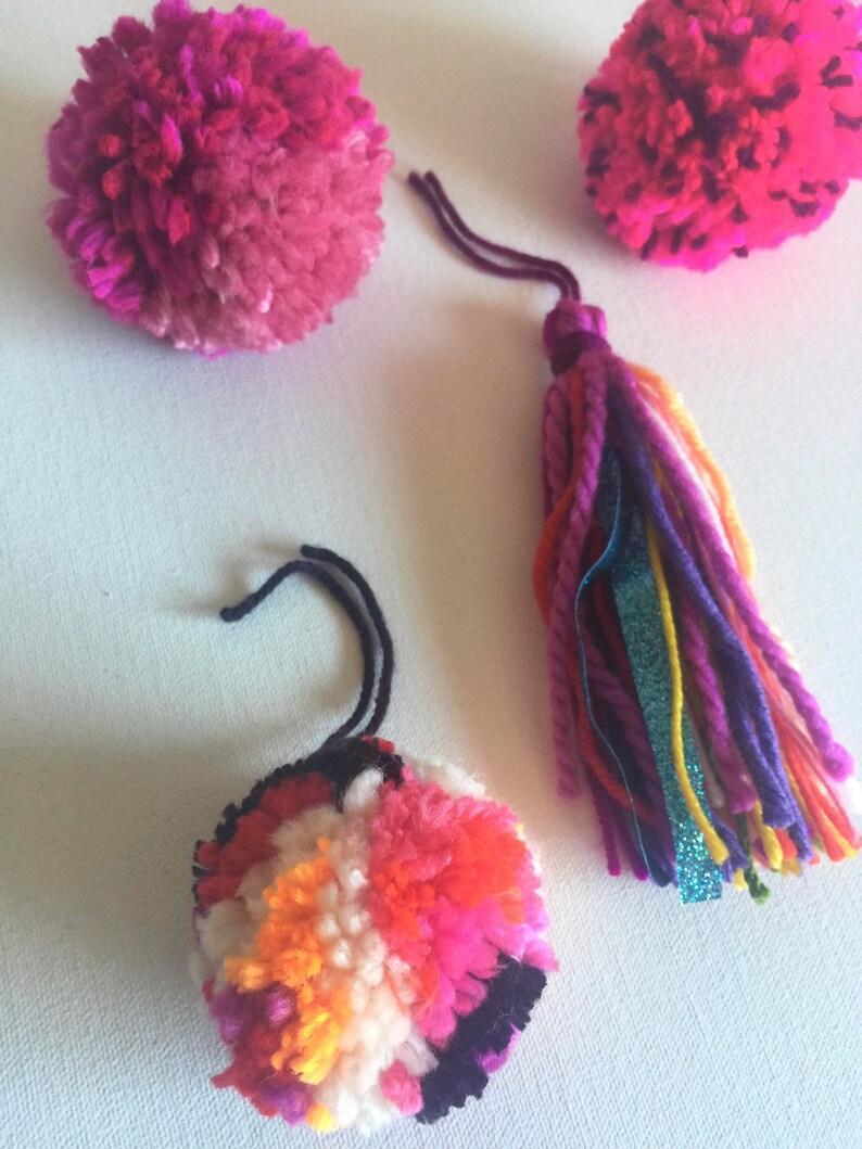Pick your own color and quantity needed Home Decor Colorful Party Supplies Custom Yarn Artsy Pompoms DIY Tassel Garland Craft Supplies