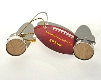 Notre Dame Stadium bleacher seat cufflinks in 316L steel 16mm round