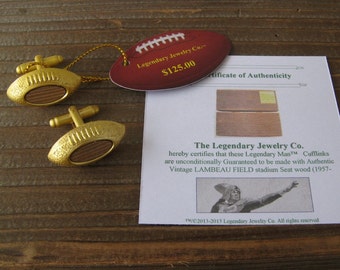 LAMBEAU FIELD Packers Football cufflinks stadium seat Men's gift mode present birthday by Legendary Man® for him.