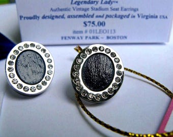 Fenway Park Stadium Seat Earrings | Vintage MLB Authenticated Wood, Stainless Steel (COA + Hologram)
