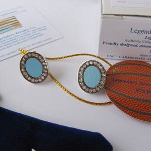 UNC Earrings from Carmichael Auditorium Basketball court North Carolina super Christmas gift for her awesome present for moms and sisters.