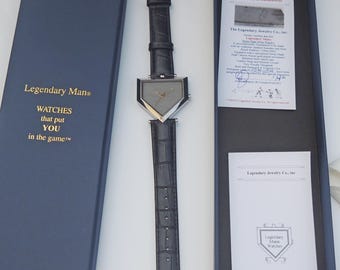 Legendary Man® Busch Stadium seat home plate men's watch with Swiss movement