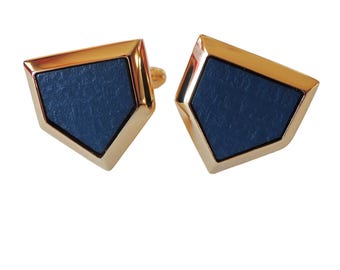 Mets baseball cufflinks made from Shea Stadium dugout bench by Legendary Man®