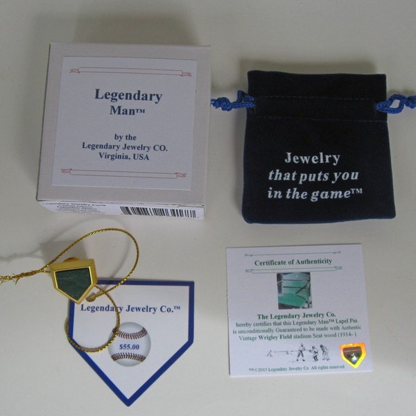 Cubs Wrigley Field Stadium Seat Home Plate Lapel Pin Gift for him by Legendary Man®