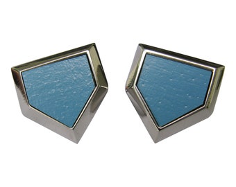 Dodgers Mens Baseball cuff links, Historic Ebbets Field stadium seat home plate model
