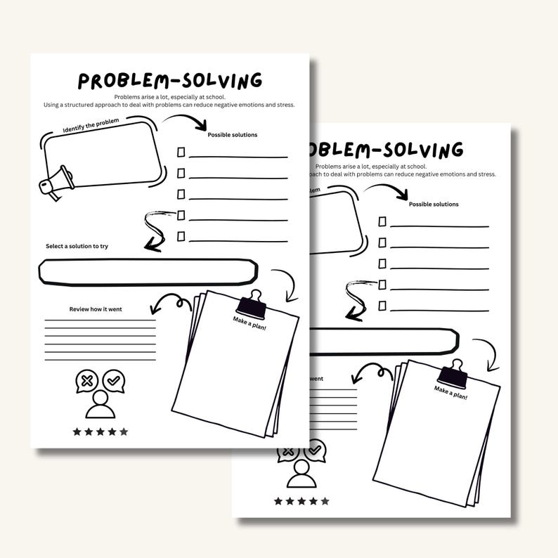 Problem-solving Worksheet for Kids | Coping Skills, Therapy Tool ...