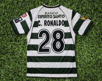 C. RONALDO Retro Sporting Jersey, RONALDO Football Vintage Shirt, RONALDO Sporting Soccer Kit, Ronaldo Vintage Jersey, Retro Soccer