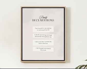 DAILY DECLARATIONS - Biblical Declarations - Gods Promises - Printable PDF