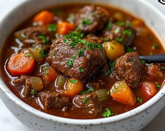 Traditional Hungarian Beef Goulash Recipe, Hearty Meat Stew, Comfort Food, Digital PDF