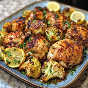 Best recipe – Baked Chicken Thighs with Roasted Cauliflower and Brussels Sprouts for Easy Dinners and Family Meals | chicken & poultry