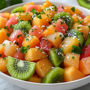 Bestes Rezept - Tropischer Kiwi-Melonen-Minz-Cooler-Salat für gesunde Mahlzeiten und gesunde Beilagen | Salate