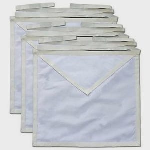 Masonic Regalia Cotton Duck Cloth Candidate Apprentice Aprons - Pack Of 12 Pieces White