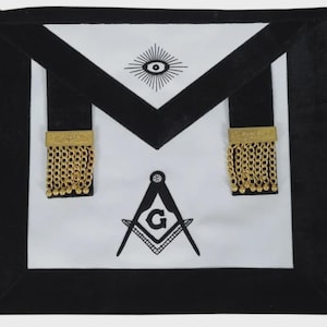 Masonic Master Mason Funeral Apron 100% Lambskin Hand Embroidered BLACK VELVET