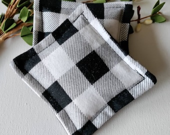 Hand Warmers, Microwaveable Rice Hot Pack, Cold Pack,  Rice Hand Warmers, Stocking Stuffer,"Black & White Plaid"