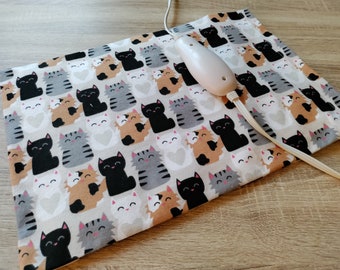 Heating Pad Cover, Flannel Heating Pad Cover with Velcro Closure! 12 x 18 Inches,'Kitties in a Row!"