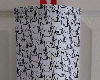 Kitty Print Grocery Bag Dispenser: Kitchen Storage Organizer