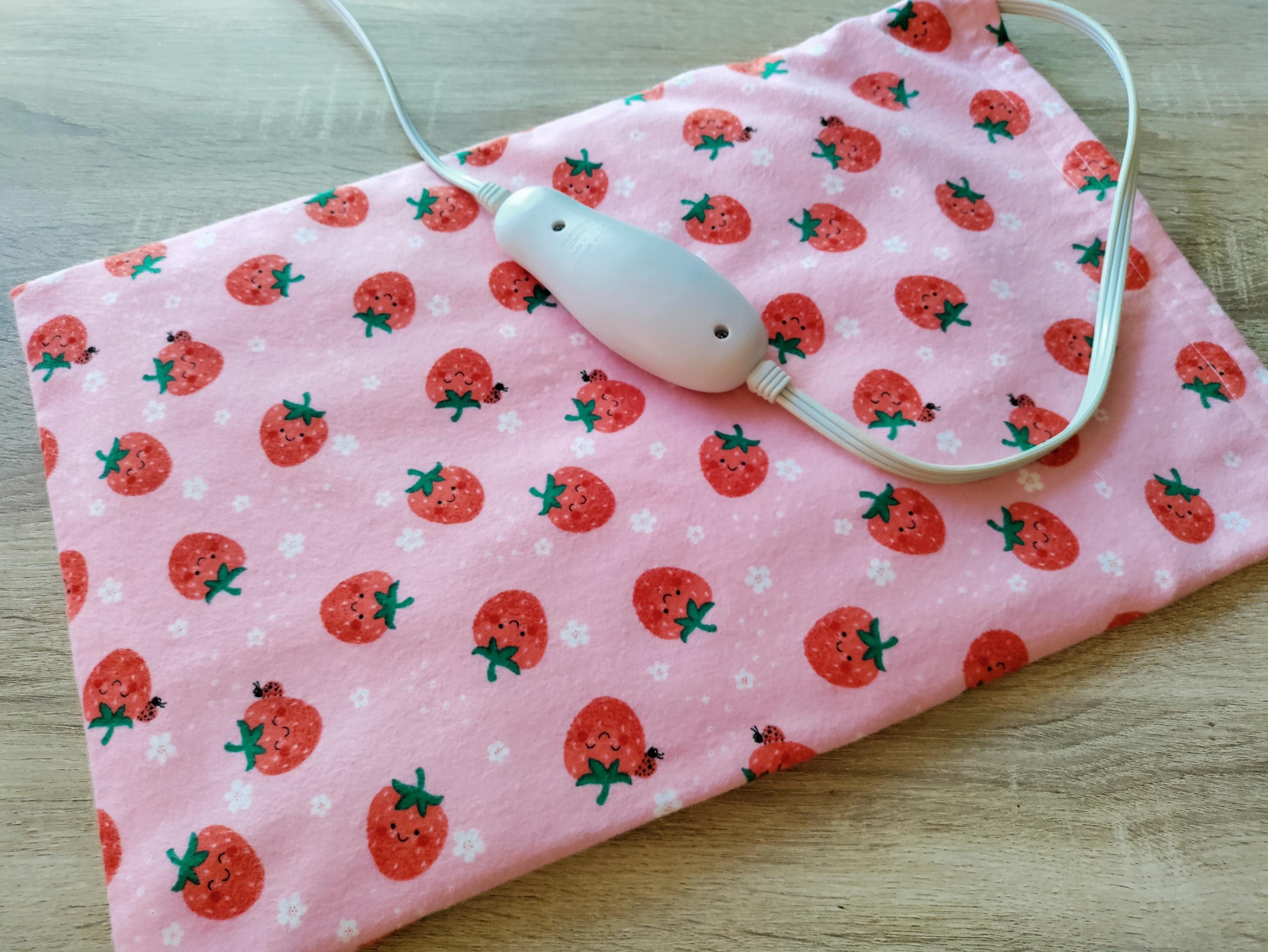 Strawberry Flannel Heating Pad Cover