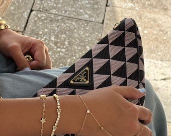 Dainty Gold Hand Chain Bracelet: Crystal Finger Chain - Adjustable