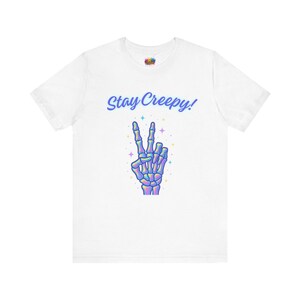 Peace-skeletshirt, regenboog gothic T-shirt, pastel Creepycore Aesthetic top