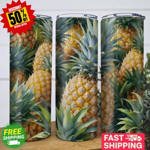 Pineapple Tumbler, Tropical Design, Summer Drinkware, Gift for Her, Fruit Lover Tumbler, Vacation Vibes Tumbler, Pineapple Gift Idea