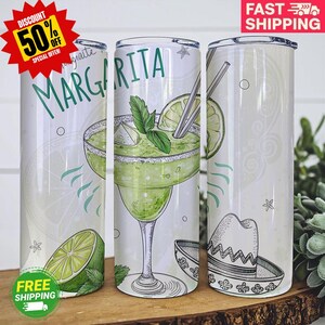 Margarita Tumbler, Cocktail Drink Tumbler, Summer Party Gift, Fiesta Tumbler, Tropical Theme Tumbler, Cinco de Mayo Tumbler