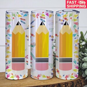 Teacher Tumbler, Pencil Tumbler, Back to School Tumbler, School Supplies Tumbler, Educational Tumbler, Gift For Teacher, Teacher