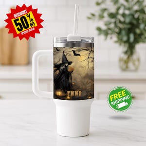Witch Tumbler, Personalized Halloween Tumbler, Custom Name Tumbler, Spooky Season, Witchcraft Tumbler, Gift For Witch, Magic Tumbler