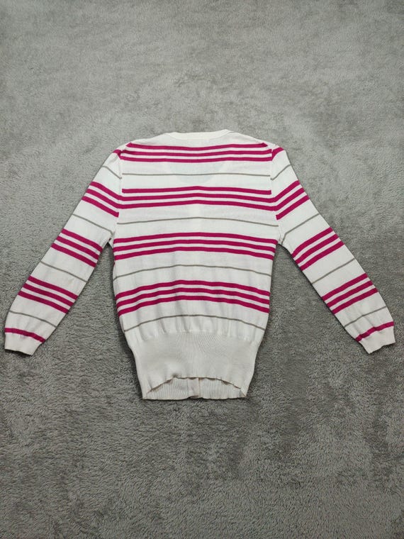 Vintage Burberry London Stripe Cardigan: Y2K Blue Label Pink