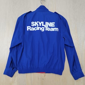 Vintage 80s Nissan Skyline Racing Jacket: Removable Sleeves, JDM Blue