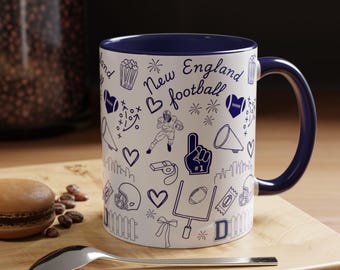 New England Patriots Coffee Mug | NFL Fan Gift | Gameday Ceramic Mug | Man Cave Gift for Sports Fan | New England Drinkware