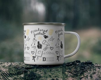 Pittsburgh Steelers Fan Enamel Mug | NFL Football Coffee Cup