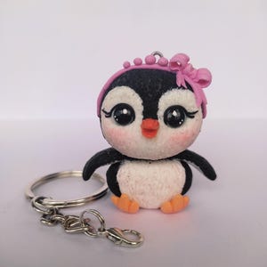 Pingouin, figurine, jouet, statuette, figurine 3D, porte-clés, pâte polymère, animal