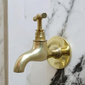 Small brass water tap vintage, Unlacquered Brass water Spigot,