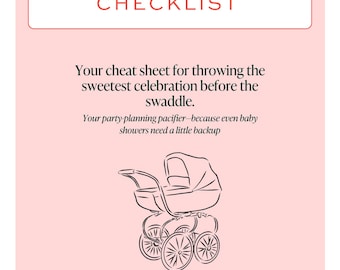 Pink Baby Shower Party Planner | Printable Checklist for Hosts | Shower Planning Made Easy