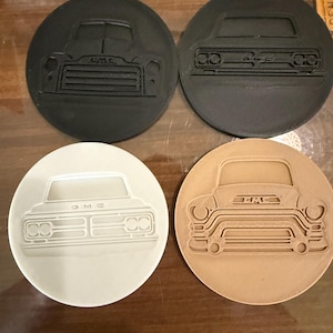 GMC Truck Coaster Set – 3D Printed Retro Front-End Designs – Classic Auto Decor – Gift for Truck Lovers
