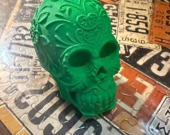 3D Printed Sugar Skull Shift Knob: Hot Rod Car Decor