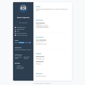 Curriculum HTML Responsive “Modern Dev” – CV Digitale per Web Developer | Personalizzabile in VS Code