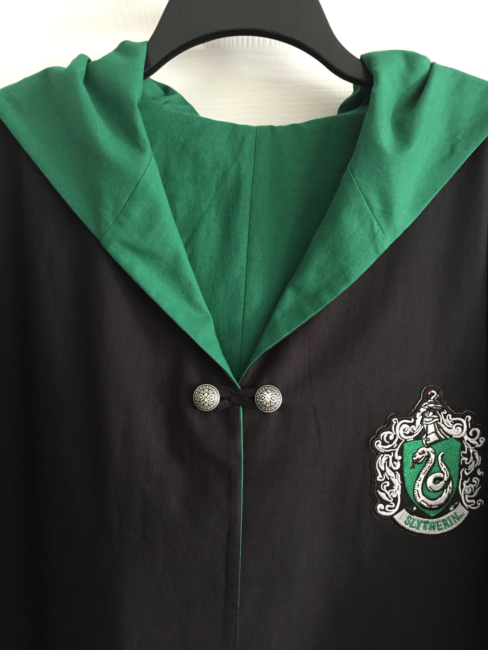 Wizarding Lined Robe Black and Dark Green Costume Adult M | Etsy