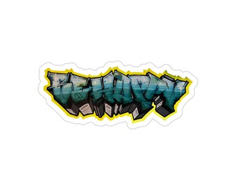 Original Art - Be Happy- Graffiti Outdoor Sticker, Cool Die-Cut Decal for Car, Laptop, Water Bottles, Urban Art Gift for Street Art Lovers