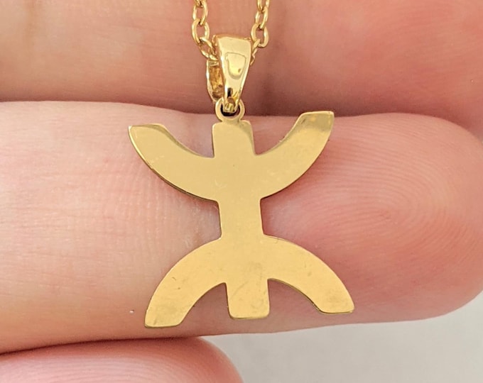 Collier homme - femme- avec le signe ⵣ amazigh – collier berbère- collier ethnique - Grande qualité acier inoxydable