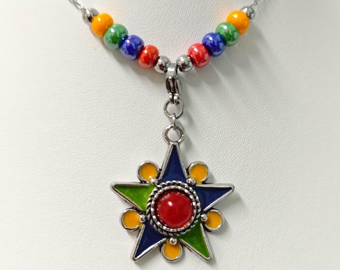 Collier amazigh berbère femme - Collier kabyle– collier berbère- collier ethnique- bijoux amazighs avec perles de rocaille